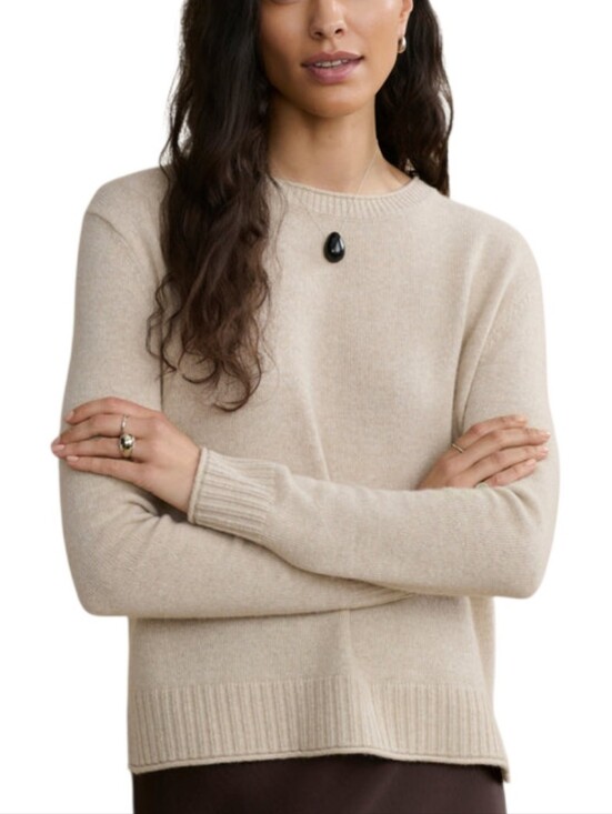 Jenni Kayne Sweaters - Jenni Kayne Everyday Sweater Oatmeal Womens Large Pullover Minimalist Coastal
